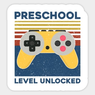 Kids Preschool Level Unlocked Back To School Video Gamer Sticker